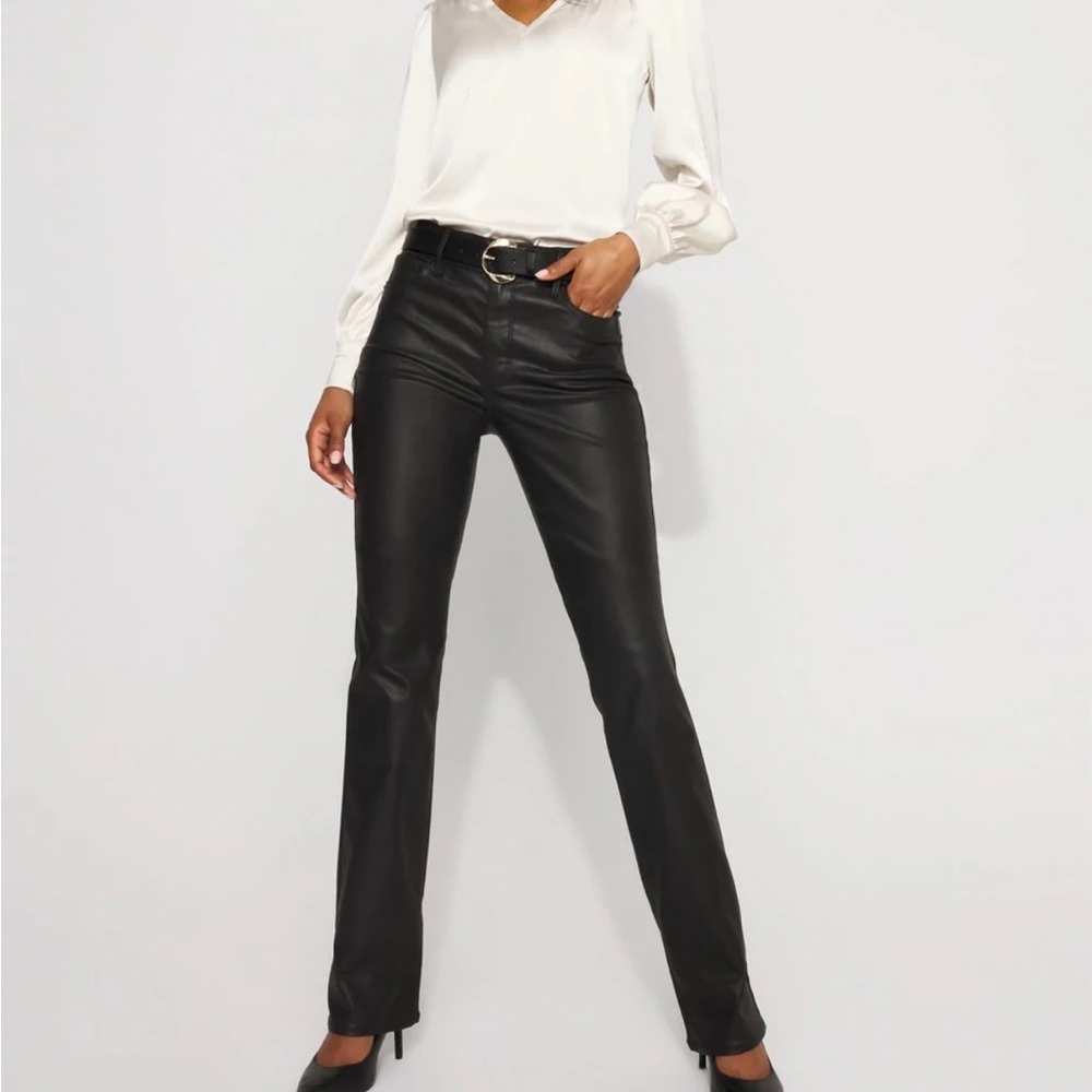 White House Black Market Black Coated Jeans Size 14 - NWOT